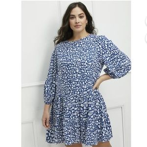 Blue leopard print eloquii top in a size 24